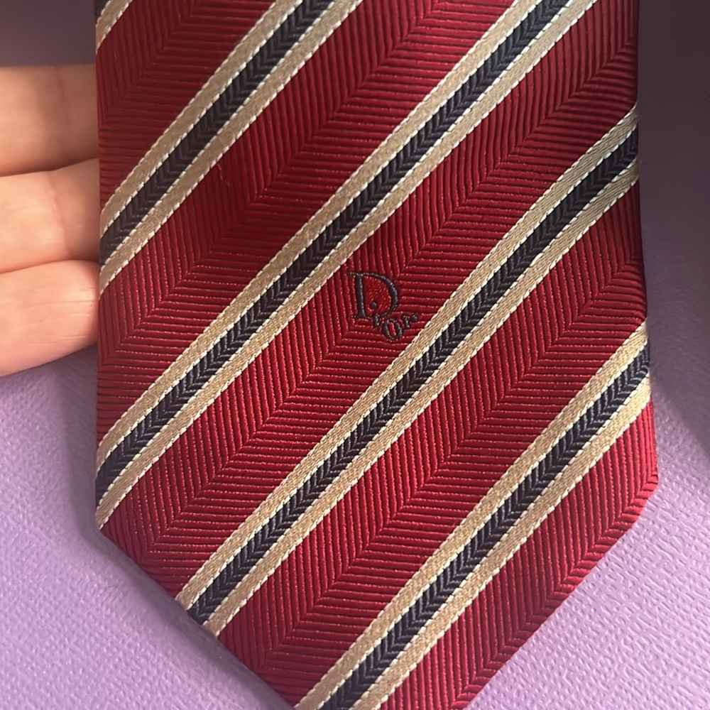 Christian Dior 100% Silk Stripped Ties Bundle - Picture 4 of 7